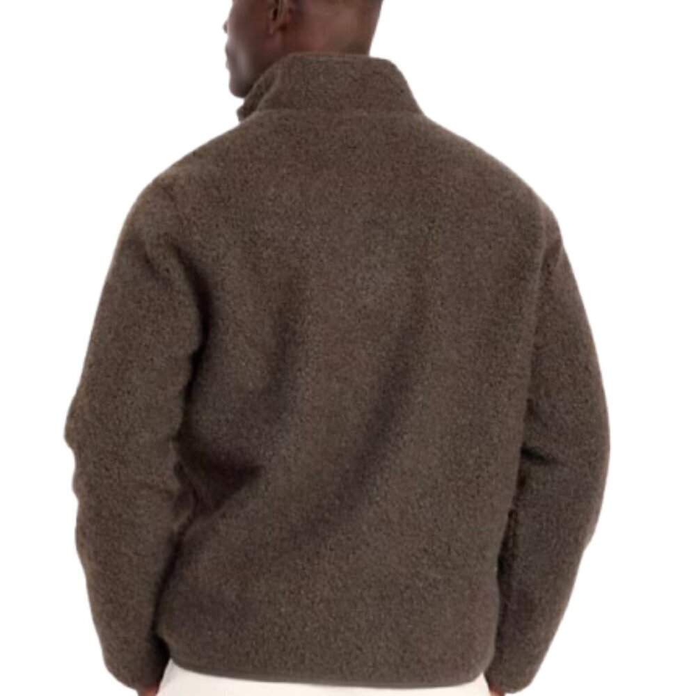 Loose Bouclé Sherpa Quarter-Zip Pullover NWT (MS006) - Picture 3 of 4